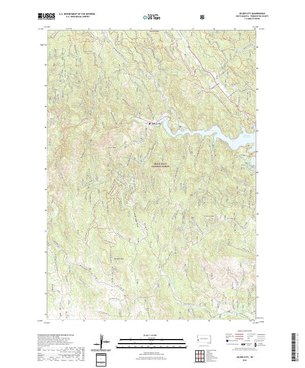 USGS US Topo 7.5-minute map for Silver City SD 2021