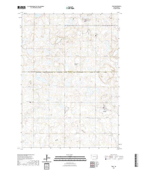 USGS US Topo 7.5-minute map for Sinai SD 2021