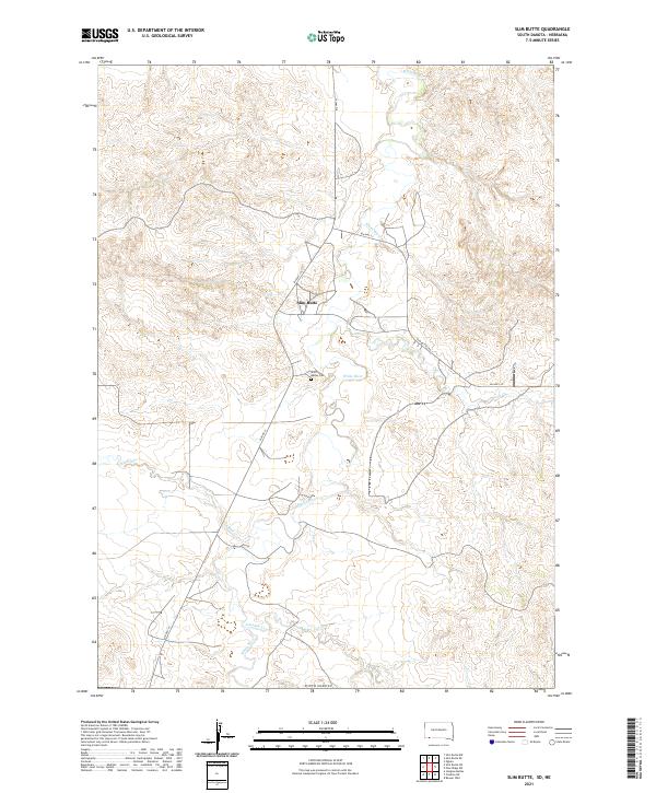 USGS US Topo 7.5-minute map for Slim Butte SDNE 2021