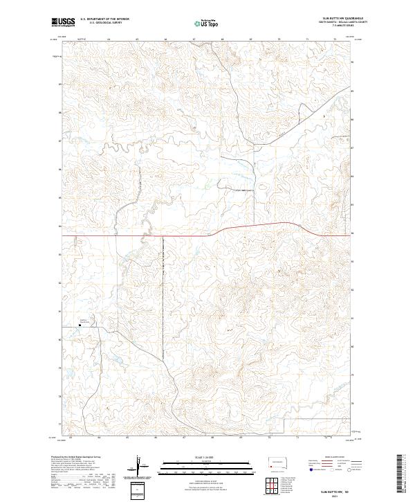 USGS US Topo 7.5-minute map for Slim Butte NW SD 2021