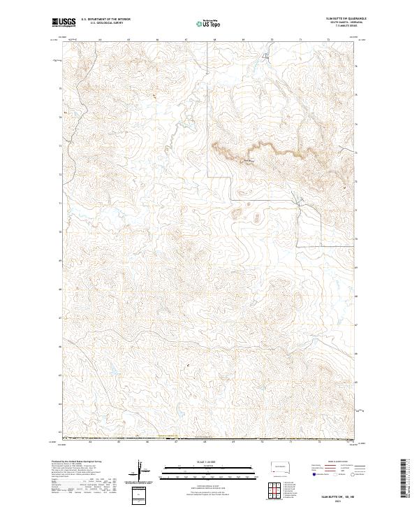 USGS US Topo 7.5-minute map for Slim Butte SW SDNE 2021