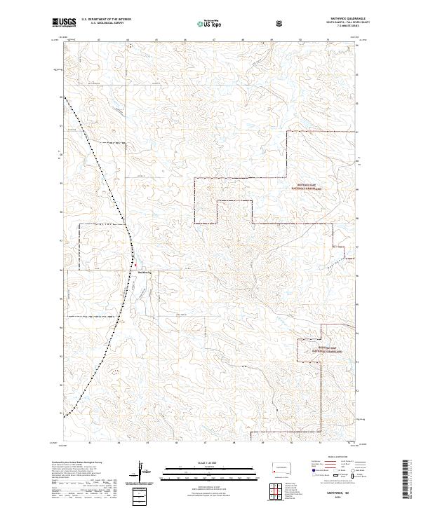 USGS US Topo 7.5-minute map for Smithwick SD 2021