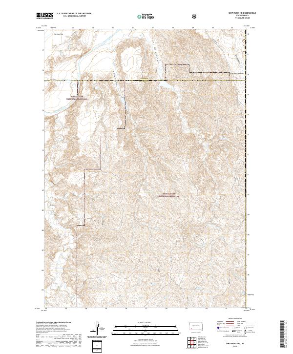 USGS US Topo 7.5-minute map for Smithwick NE SD 2021