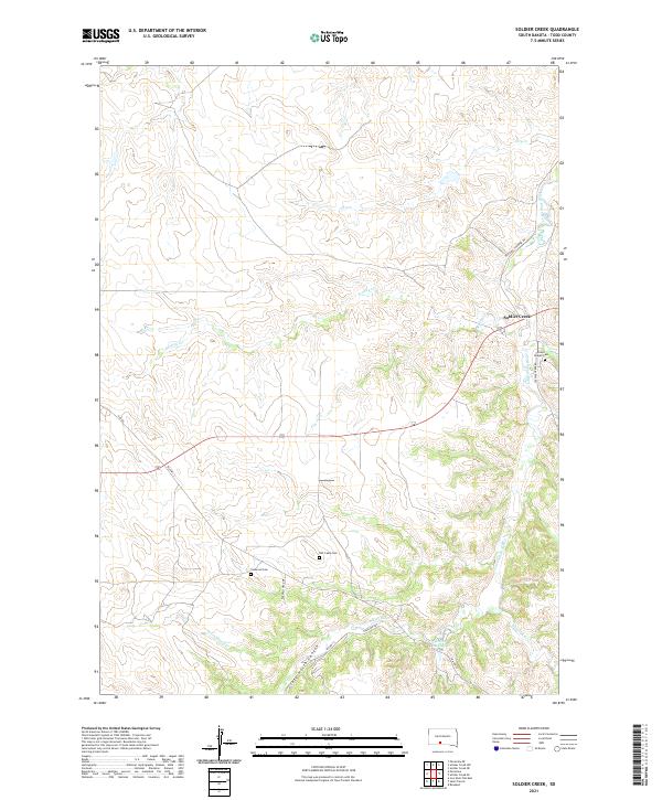 USGS US Topo 7.5-minute map for Soldier Creek SD 2021