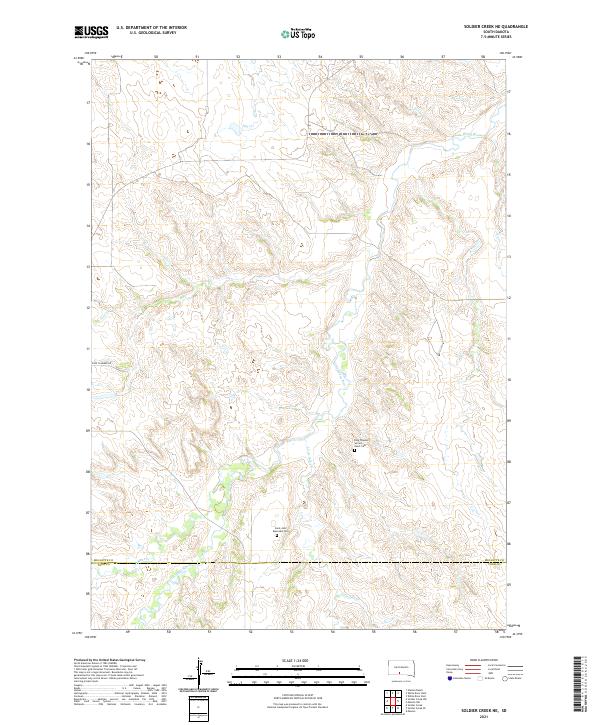 USGS US Topo 7.5-minute map for Soldier Creek NE SD 2021