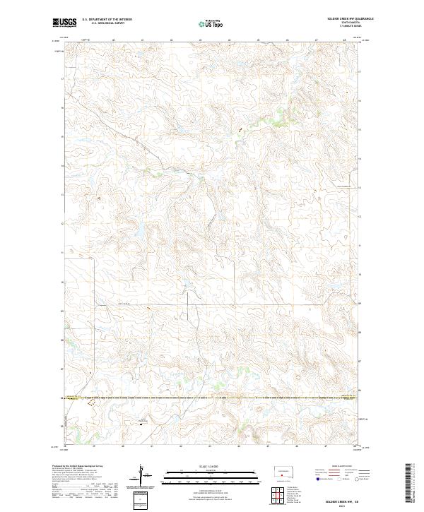 USGS US Topo 7.5-minute map for Soldier Creek NW SD 2021