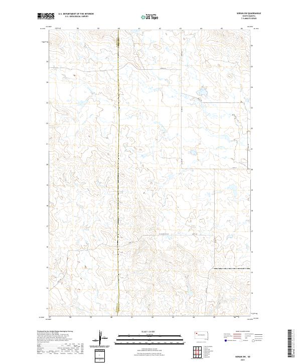 USGS US Topo 7.5-minute map for Sorum SW SD 2021