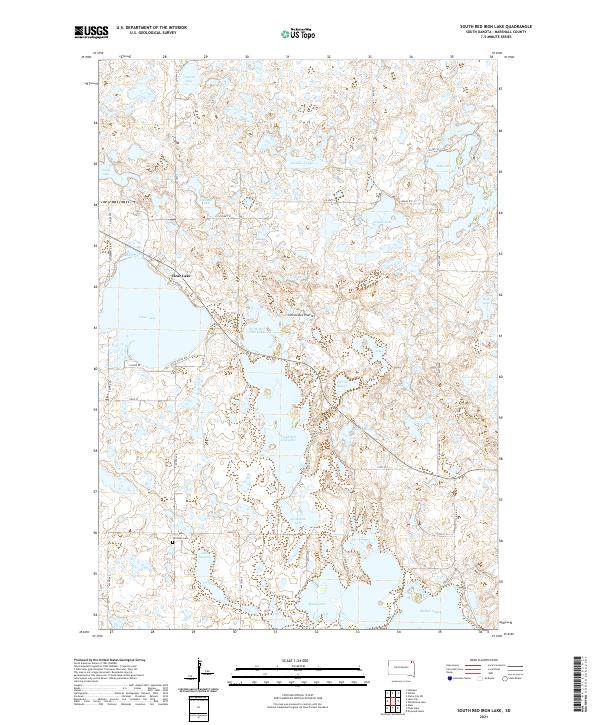 USGS US Topo 7.5-minute map for South Red Iron Lake SD 2021