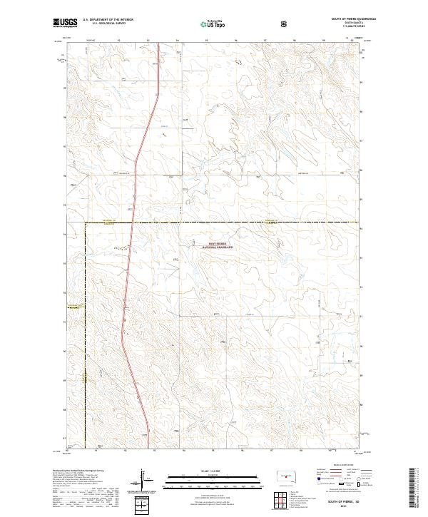 USGS US Topo 7.5-minute map for South of Pierre SD 2021