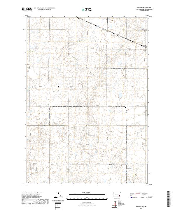 USGS US Topo 7.5-minute map for Spencer SW SD 2021