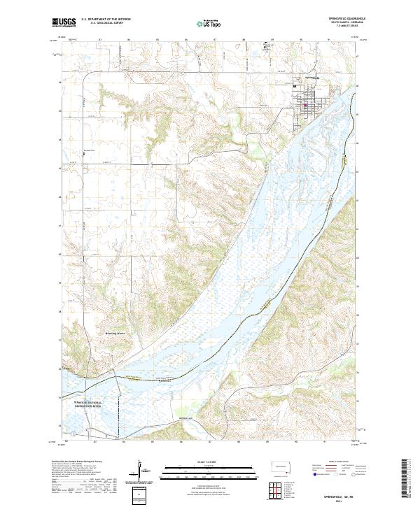 USGS US Topo 7.5-minute map for Springfield SDNE 2021