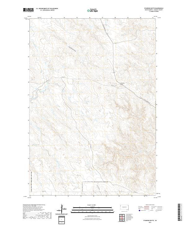 USGS US Topo 7.5-minute map for Standing Butte SD 2021