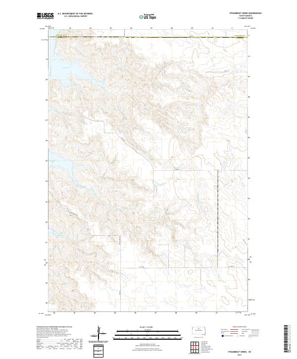 USGS US Topo 7.5-minute map for Steamboat Creek SD 2021