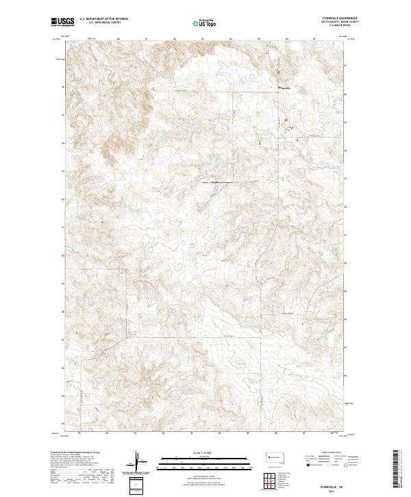 USGS US Topo 7.5-minute map for Stoneville SD 2021