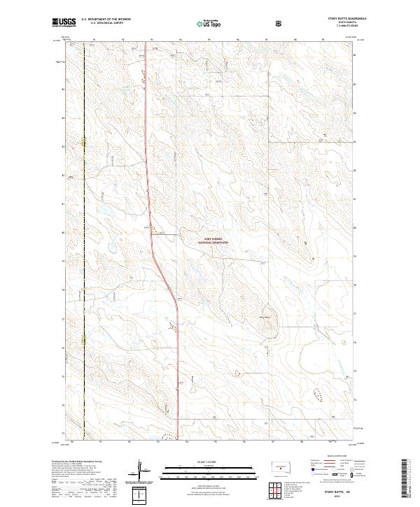 USGS US Topo 7.5-minute map for Stony Butte SD 2021