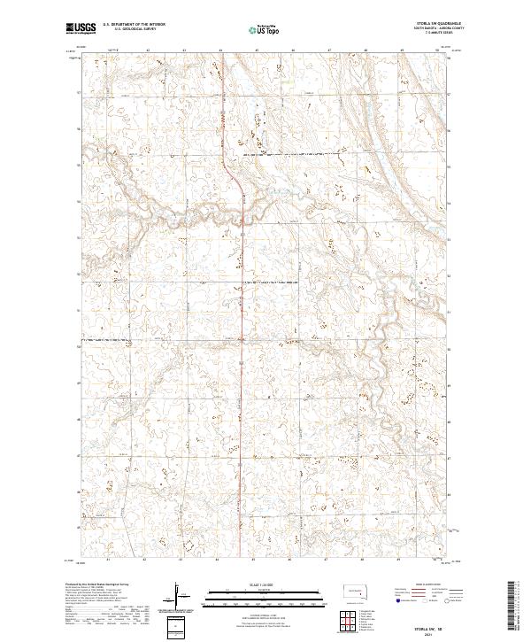 USGS US Topo 7.5-minute map for Storla SW SD 2021