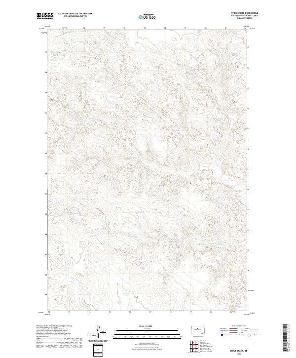 USGS US Topo 7.5-minute map for Stove Creek SD 2021