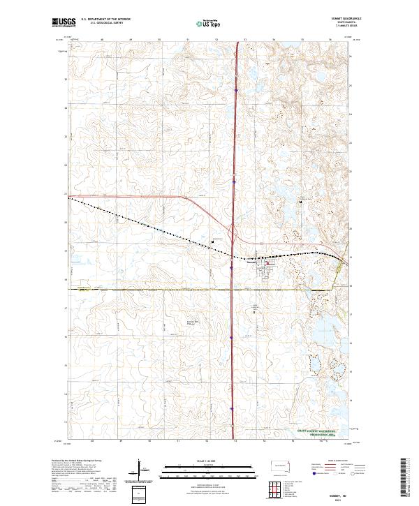 USGS US Topo 7.5-minute map for Summit SD 2021