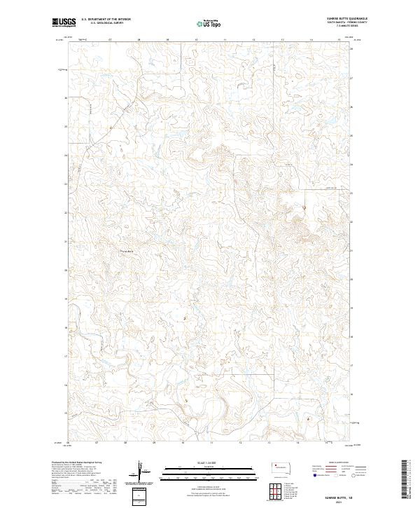 USGS US Topo 7.5-minute map for Sunrise Butte SD 2021