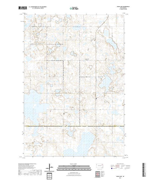 USGS US Topo 7.5-minute map for Swan Lake SD 2021