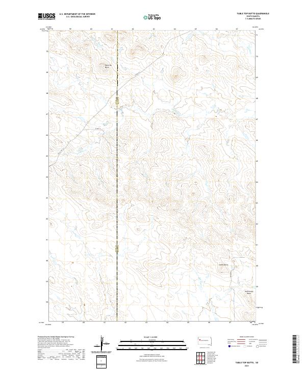 USGS US Topo 7.5-minute map for Table Top Butte SD 2021