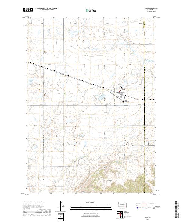 USGS US Topo 7.5-minute map for Tabor SD 2021