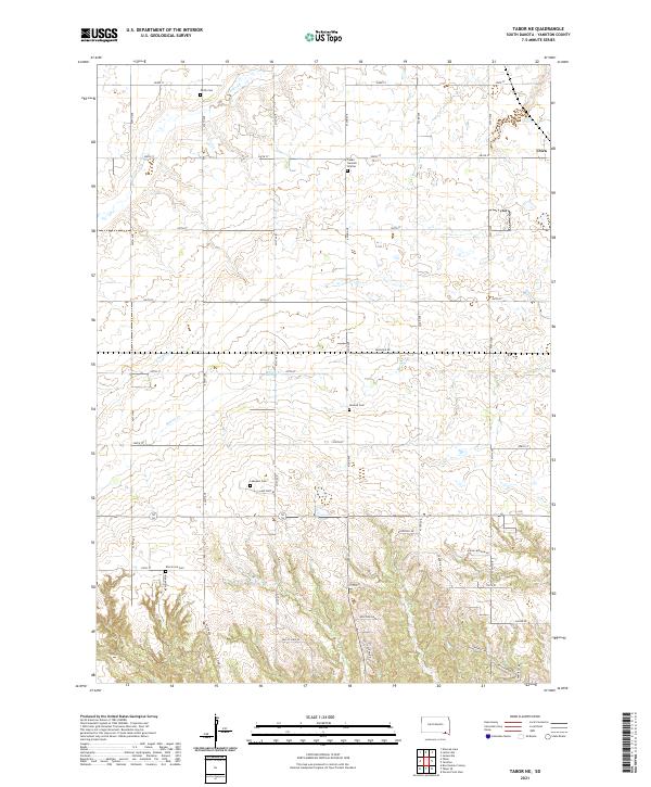 USGS US Topo 7.5-minute map for Tabor NE SD 2021