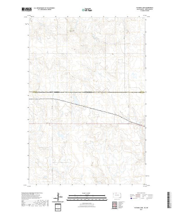 USGS US Topo 7.5-minute map for Tatanka Lake SDND 2021