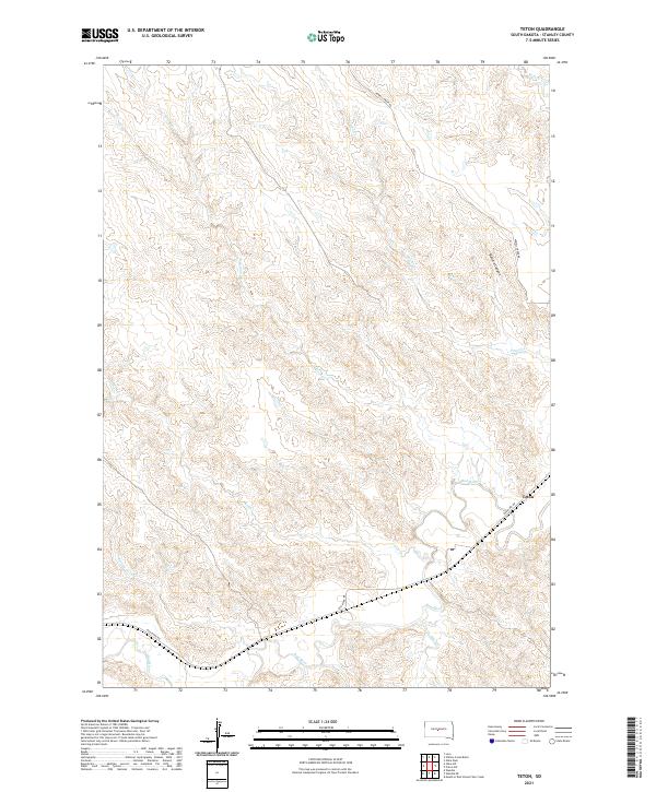 USGS US Topo 7.5-minute map for Teton SD 2021