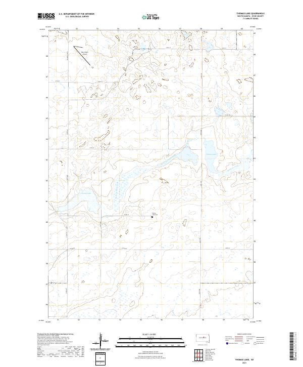 USGS US Topo 7.5-minute map for Thomas Lake SD 2021