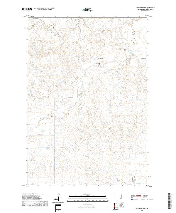 USGS US Topo 7.5-minute map for Thompson Lake SD 2021