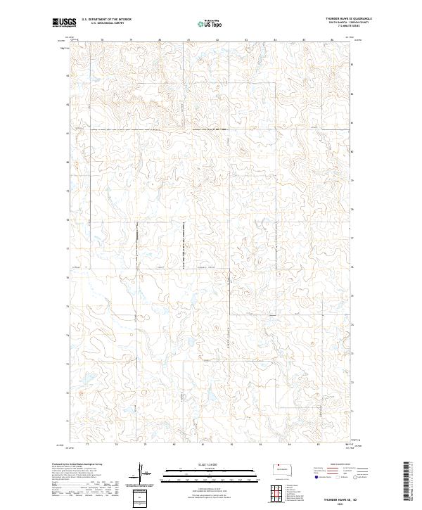 USGS US Topo 7.5-minute map for Thunder Hawk SE SD 2021