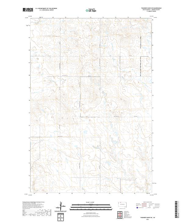 USGS US Topo 7.5-minute map for Thunder Hawk SW SD 2021