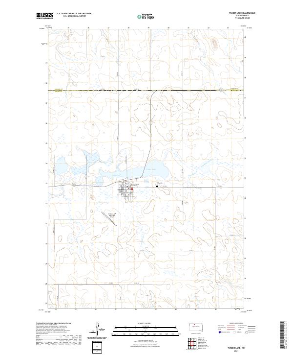 USGS US Topo 7.5-minute map for Timber Lake SD 2021