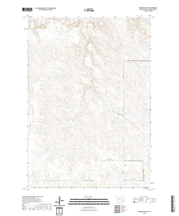 USGS US Topo 7.5-minute map for Tornado Ranch SD 2021