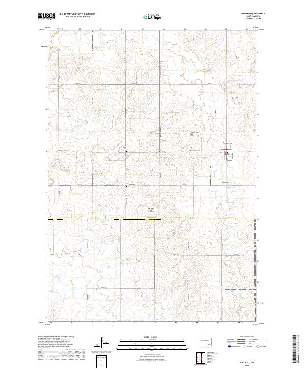 USGS US Topo 7.5-minute map for Toronto SD 2021