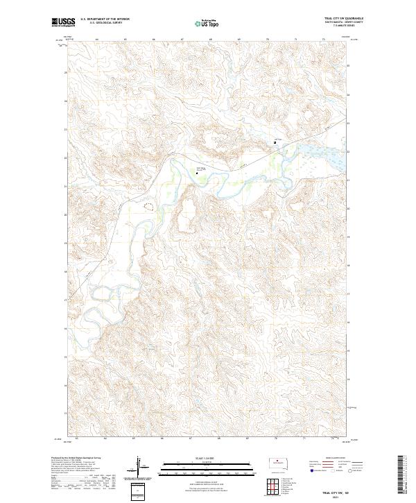 USGS US Topo 7.5-minute map for Trail City SW SD 2021