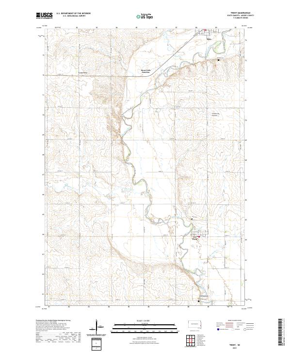 USGS US Topo 7.5-minute map for Trent SD 2021