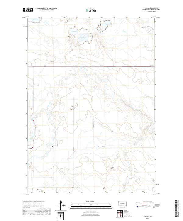 USGS US Topo 7.5-minute map for Tuthill SD 2021