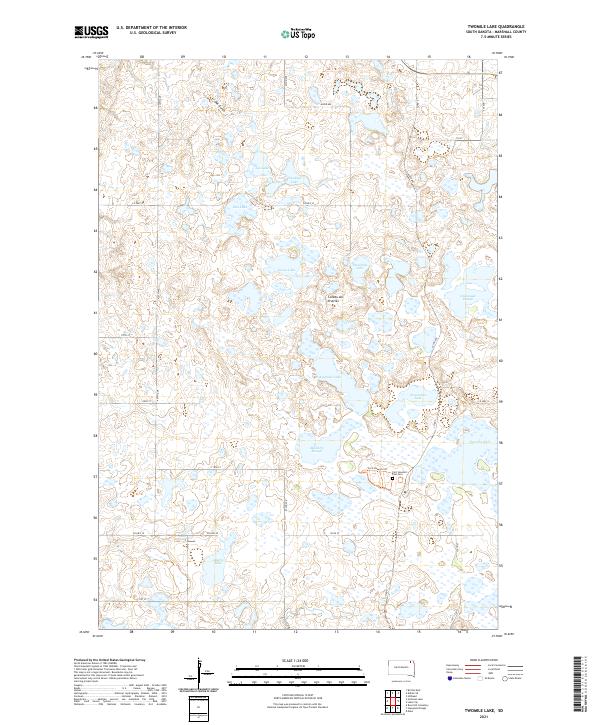 USGS US Topo 7.5-minute map for Twomile Lake SD 2021