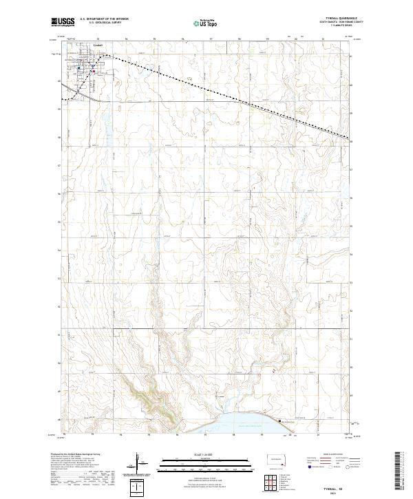 USGS US Topo 7.5-minute map for Tyndall SD 2021