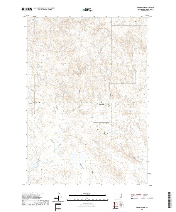 USGS US Topo 7.5-minute map for Union Center SD 2021