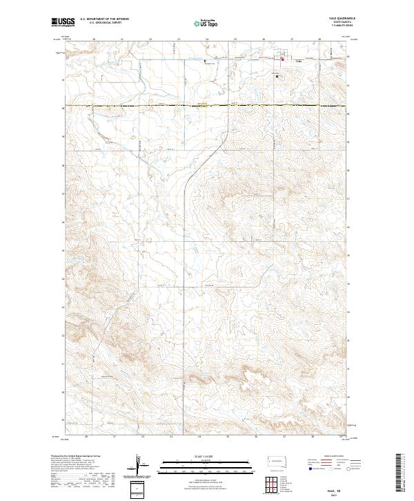 USGS US Topo 7.5-minute map for Vale SD 2021