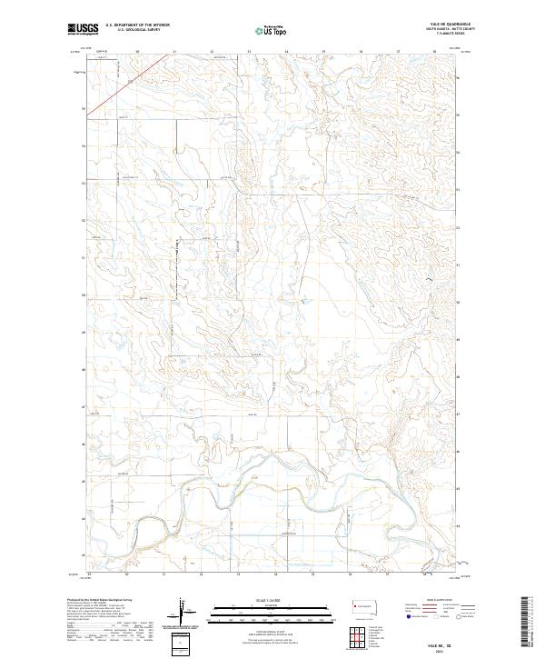 USGS US Topo 7.5-minute map for Vale NE SD 2021