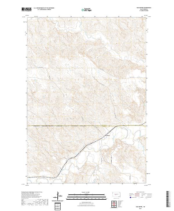 USGS US Topo 7.5-minute map for Van Metre SD 2021