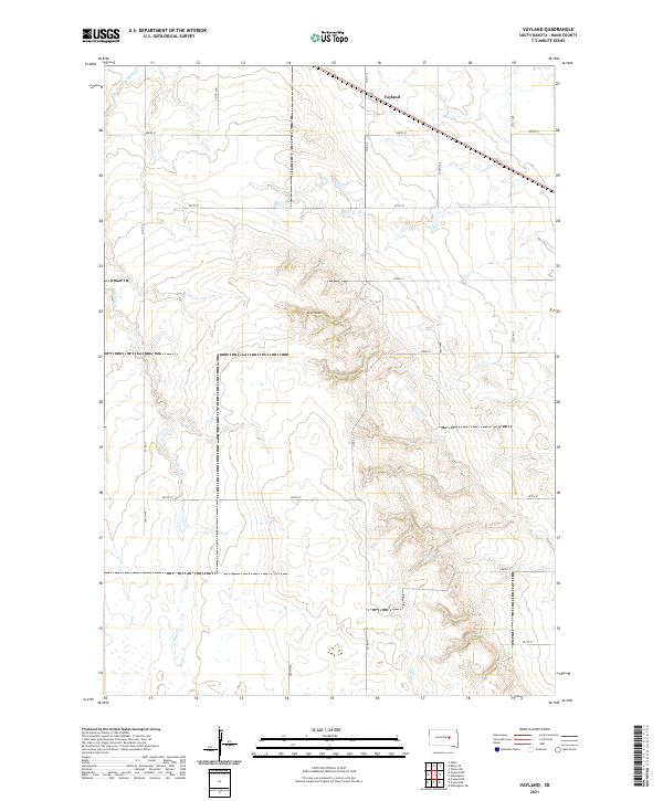 USGS US Topo 7.5-minute map for Vayland SD 2021