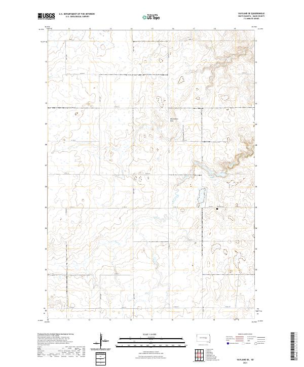 USGS US Topo 7.5-minute map for Vayland SE SD 2021