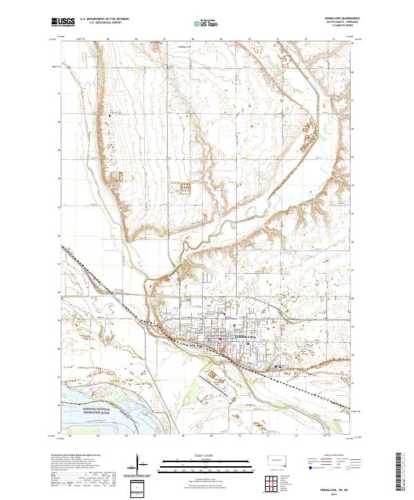 USGS US Topo 7.5-minute map for Vermillion SDNE 2021