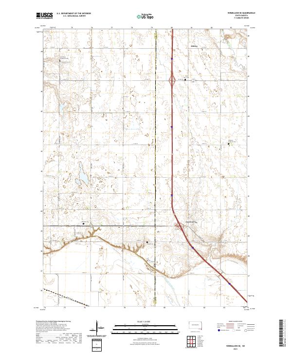 USGS US Topo 7.5-minute map for Vermillion SE SD 2021