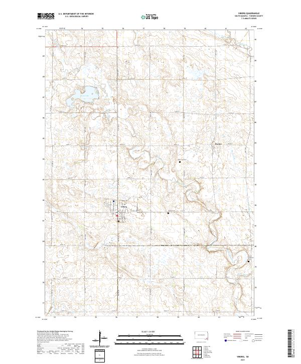 USGS US Topo 7.5-minute map for Viborg SD 2021